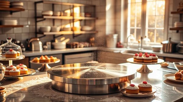 Les avantages d'un plateau tournant en pâtisserie